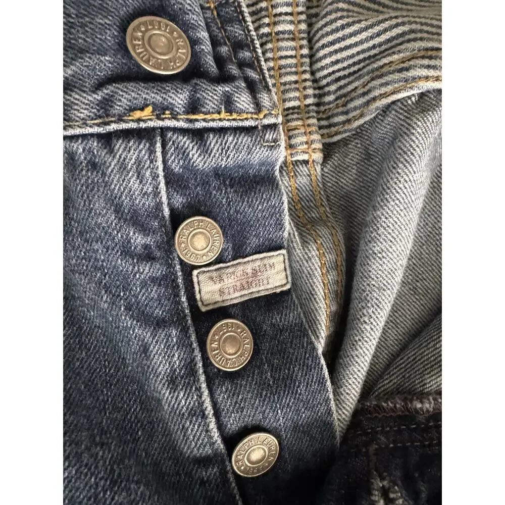 Vintage Polo Ralph Lauren Distressed Straight Leg Jeans Button Fly 40x30